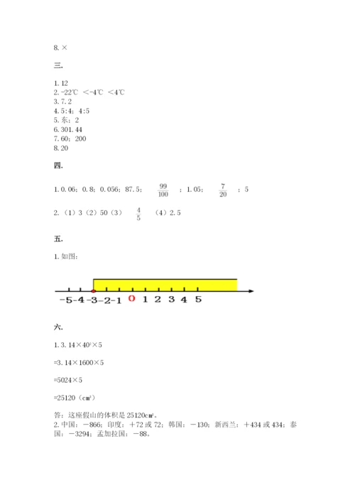 青岛版小升初数学模拟试卷带答案（a卷）.docx