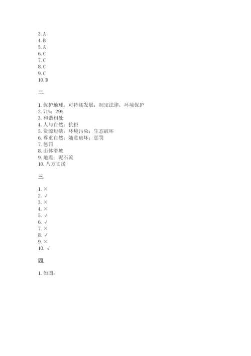 六年级下册道德与法治第二单元《爱护地球 共同责任》测试卷附答案【培优】.docx