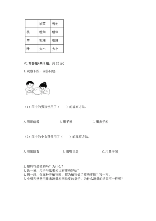 教科版科学一年级上册期末测试卷附参考答案（夺分金卷）.docx