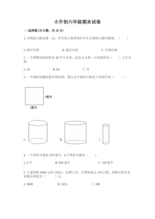小升初六年级期末试卷带答案（新）.docx