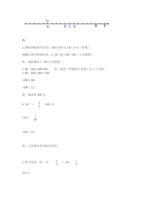 苏教版数学小升初模拟试卷及参考答案【满分必刷】.docx