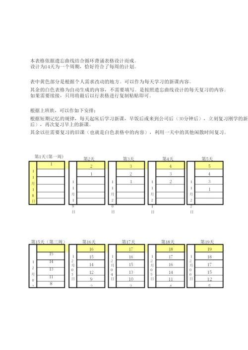艾宾浩斯_背诵循环表格.docx