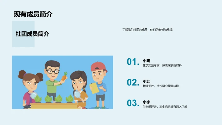 科学社团简介报告PPT模板