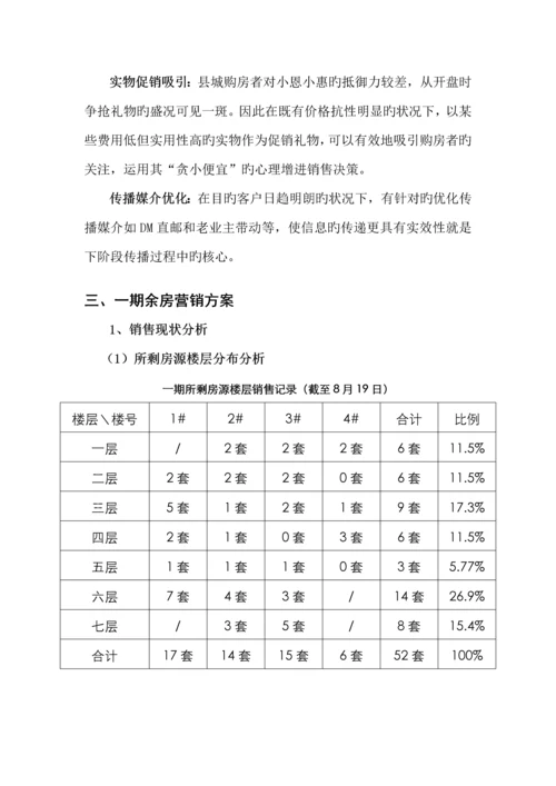 九江忠科绿苑下阶段营销专题策划专题方案.docx