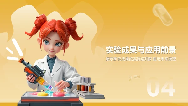 橙色3D风本科生药学毕业答辩通用PPT模板