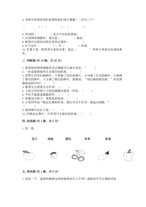 教科版一年级上册科学期末测试卷精品（夺冠）.docx