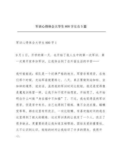 军训心得体会大学生800字左右5篇.docx