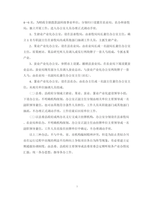 2023年考察报告范文考察产业化机构设置有关情况的报告.docx