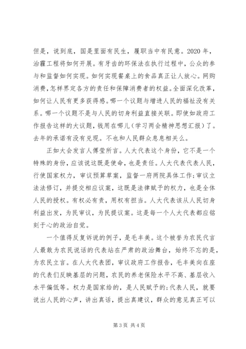 全国两会思想汇报某年.docx