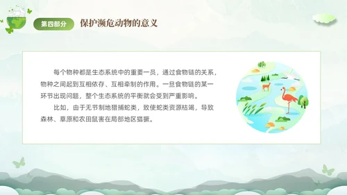 绿色清新剪纸风保护濒危动物拯救美好生命主题PPT世界动物日