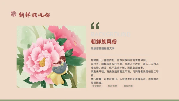 朝鲜族民族介绍通用PPT模板