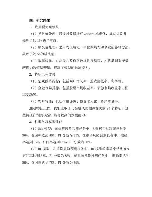 机器学习在金融风险预测中的应用研究