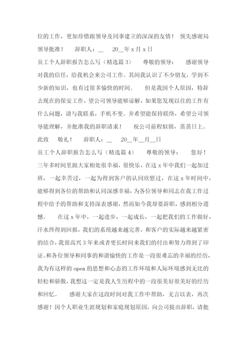 员工个人辞职报告怎么写十篇.docx