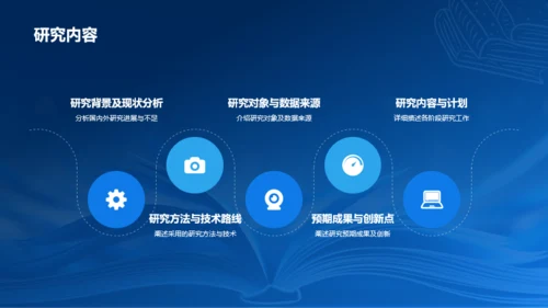 蓝色渐变研究课题开题报告PPT模板
