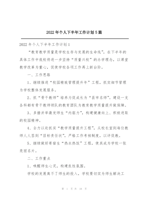 2022年个人下半年工作计划5篇.docx