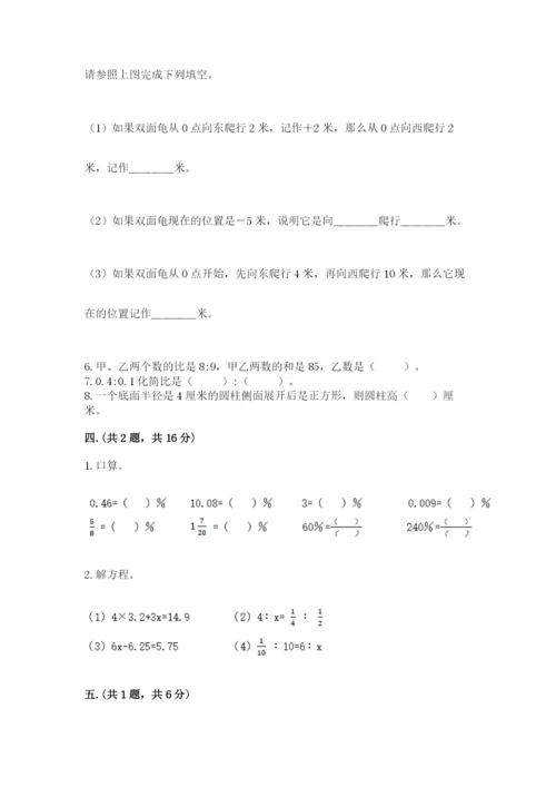 苏教版数学六年级下册试题期末模拟检测卷含答案（黄金题型）.docx