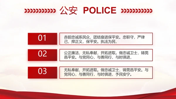 红色大气最美警察评选活动动态PPT模板