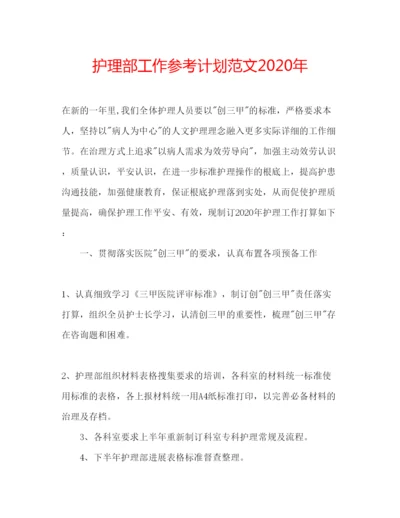 精编护理部工作参考计划范文年.docx