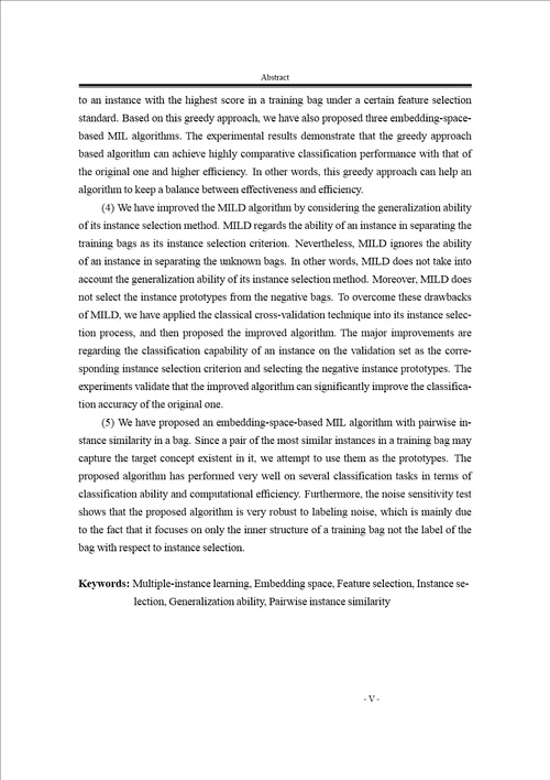 基于特征选择的嵌入空间多示例学习算法研究计算机科学与技术专业毕业论文