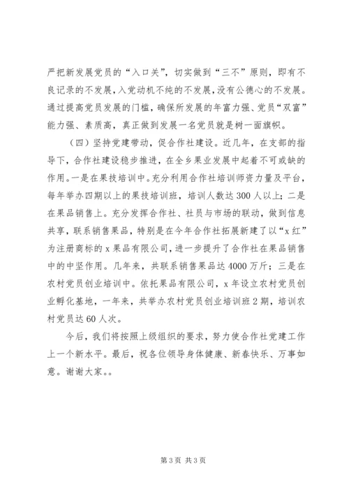 农村合作社党建工作发言材料.docx