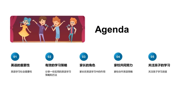 家校共育英语策略PPT模板