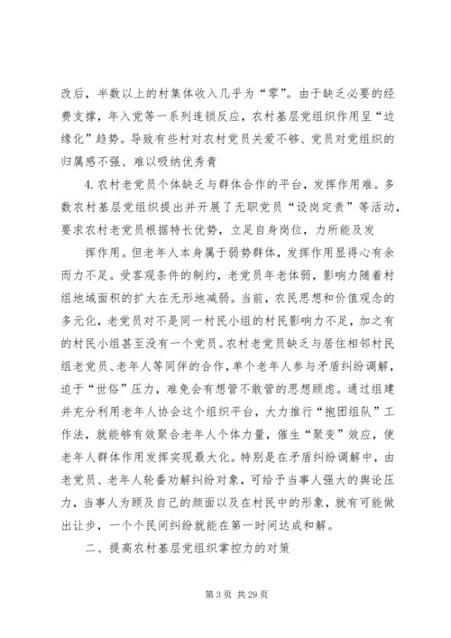 提高农村基层党组织掌控力的几点思考.docx