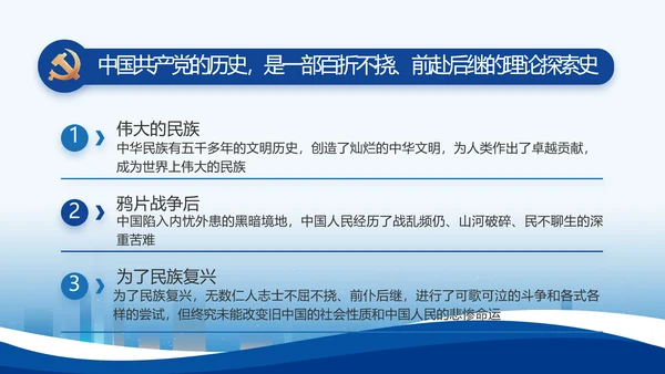 蓝色大气党建党支部年终工作总结PPT
