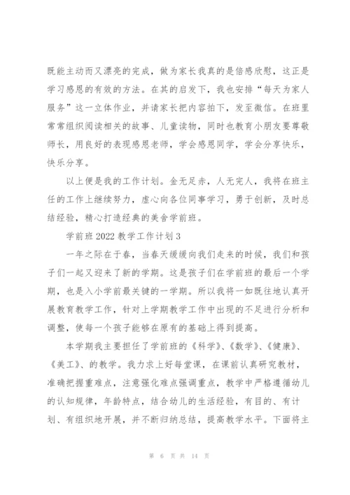 学前班2022教学工作计划.docx