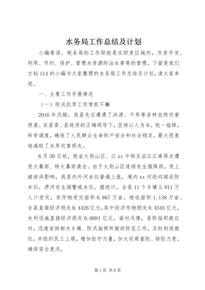 水务局工作总结及计划 (2).docx