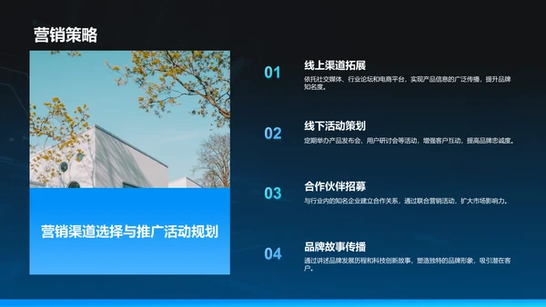 蓝色科技风商业计划书项目介绍PPT模板