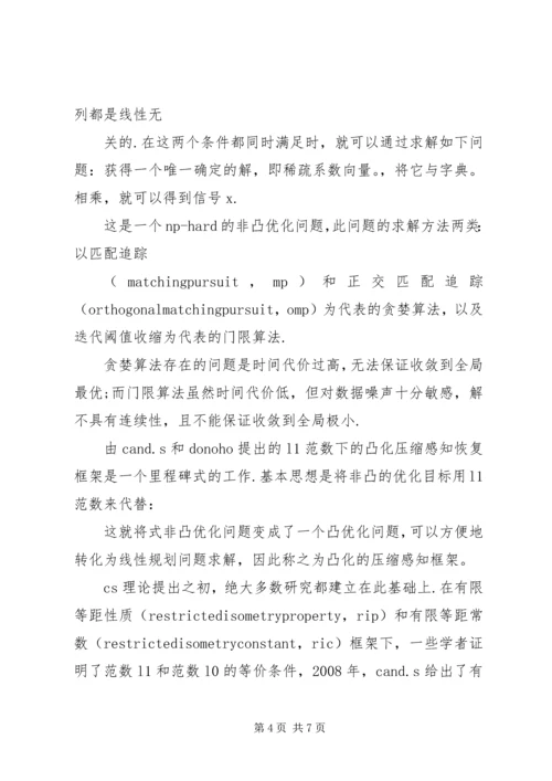 读焦李成压缩感知回顾与展望有感.docx