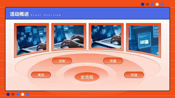 橙蓝色潮流风开业庆典促销活动方案