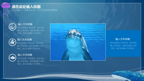 6月8日世界海洋日保护鲨鱼通用PPT模板