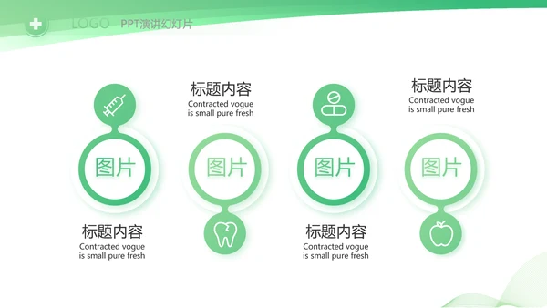 绿色清新医疗年终工作总结PPT