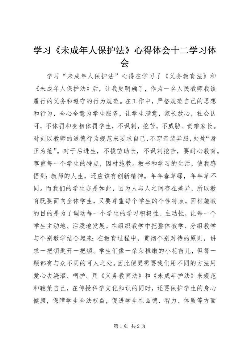 学习《未成年人保护法》心得体会十二学习体会 (2).docx