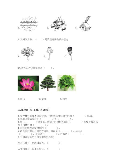 教科版科学二年级上册期末测试卷含答案【巩固】.docx