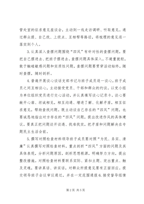 党支部党的群众路线活动专题民主生活会工作方案.docx