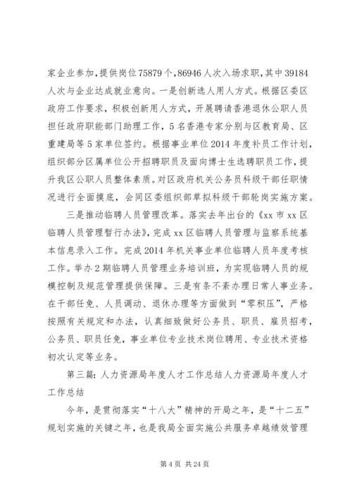 人力资源局人才工作总结[模版].docx