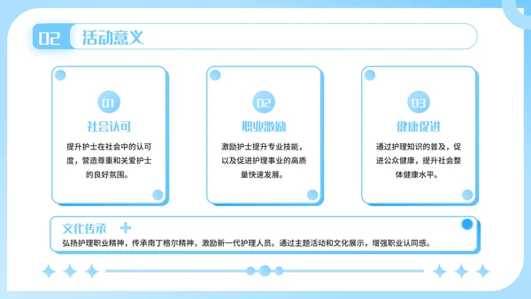 蓝色插画风护士节活动创意方案PPT模板