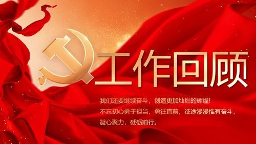红色党支部党员大会年终工作总结PPT