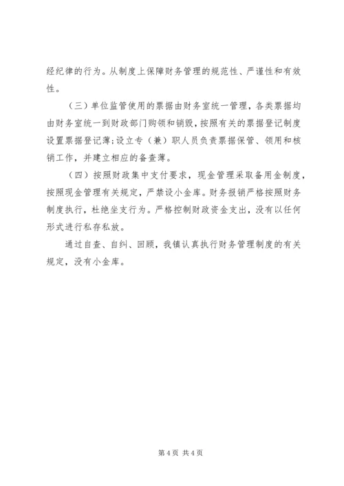 乡镇小金库自查自纠报告某年.docx