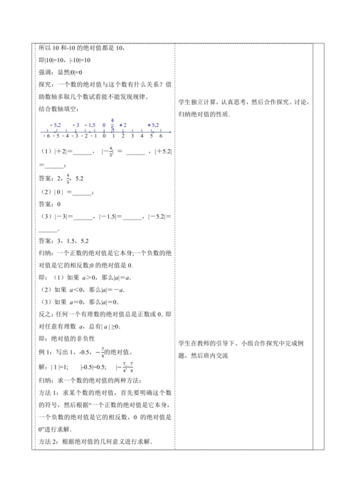 1.2.4 绝对值-教案
