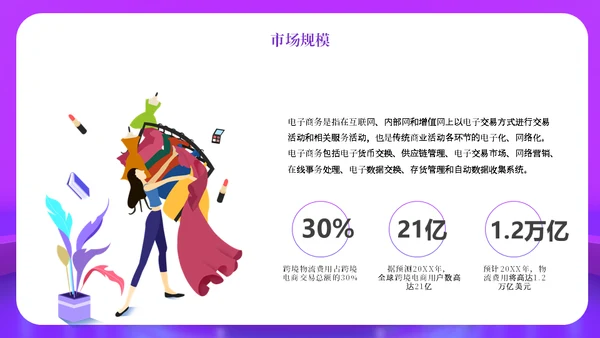 智慧电商直播购物舞台通用PPT模板