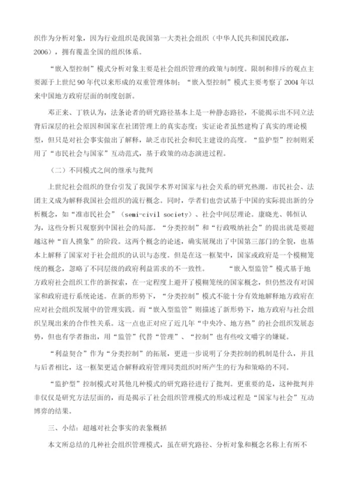 社会组织管理模式研究评述.docx