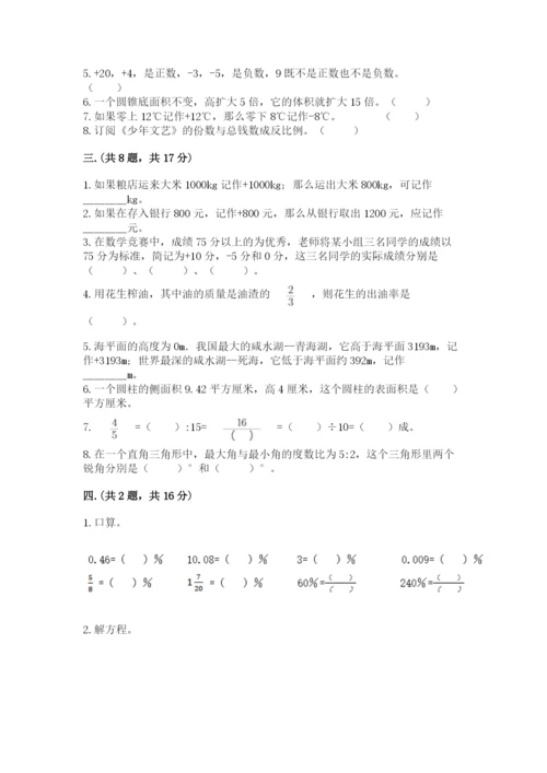 苏教版小升初数学模拟试卷附答案【能力提升】.docx