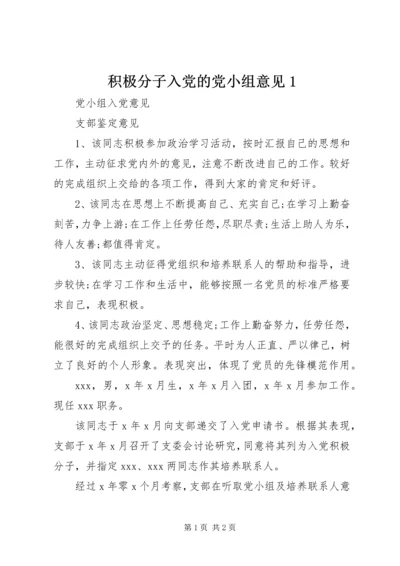 积极分子入党的党小组意见1 (4).docx