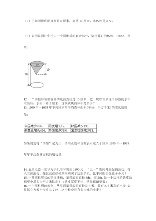 六年级小升初数学解决问题50道（名师系列）.docx
