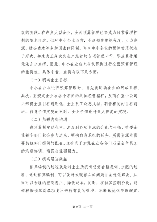 中小企业全面预算管理困境及对策.docx