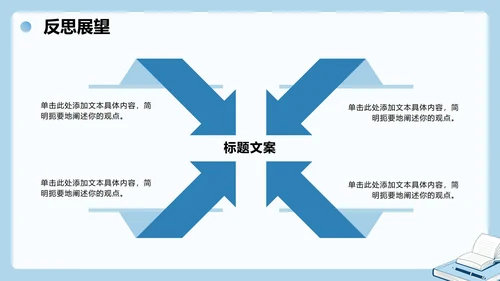 蓝色清新简约扁平风项目小组组会汇报PPT模板