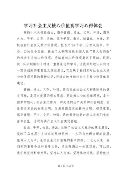 学习社会主义核心价值观学习心得体会.docx